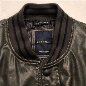Zara faux leather bomber